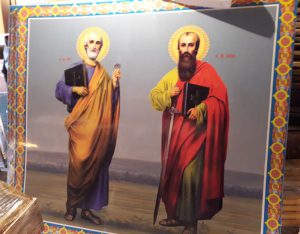 Икона Святых Апостолов Петра и Павла для храма (печать на пвх)