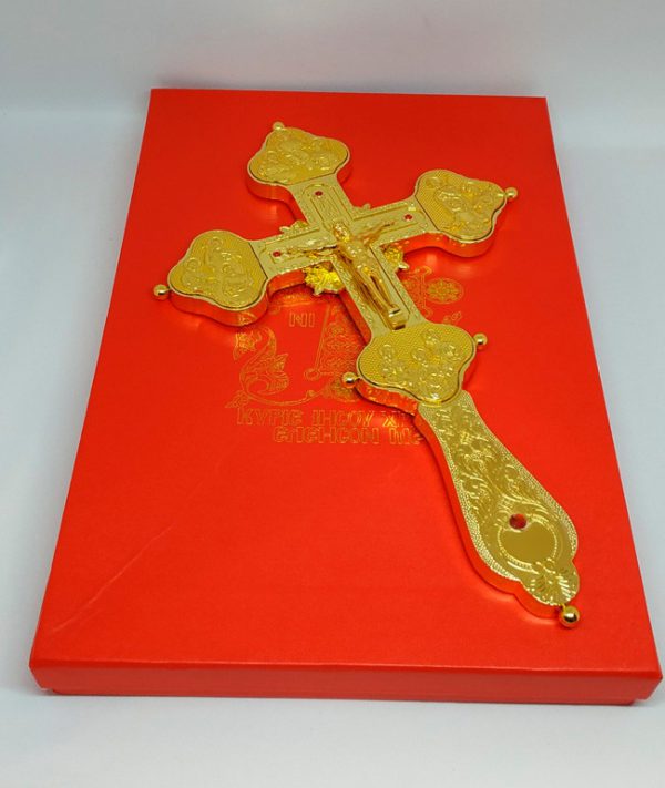 Крест распятие из металла с золочением
