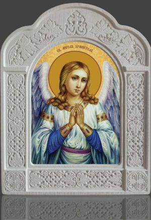 Ікона Ангела Охоронця в новому кіоті з ясена 28х22см
