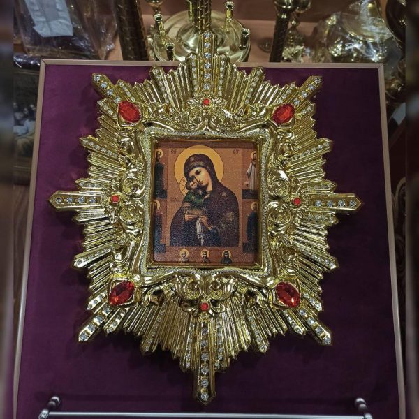Спускная икона Почаевской Богородицы малая 35х30см