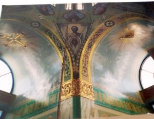 Фрагменты художественной росписи стен и потолка храма на заказ (фрагменты работ)