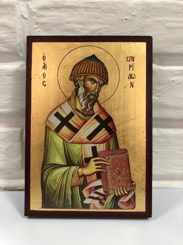Икона Святитель Спиридон Тримифунтский 14х30см (Греция)