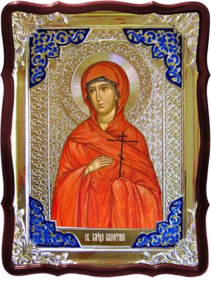 Икона в ризе - Святая мученица Валентина 80х60см в православном магазине