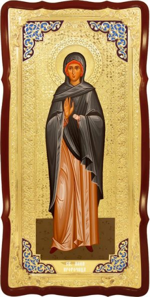 Храмовая икона в ризе Святая Анна пророчица в церковной лавке