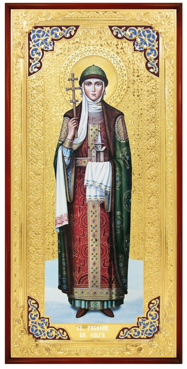 Икона большого размера в ризе Святая Ольга в церковной лавке