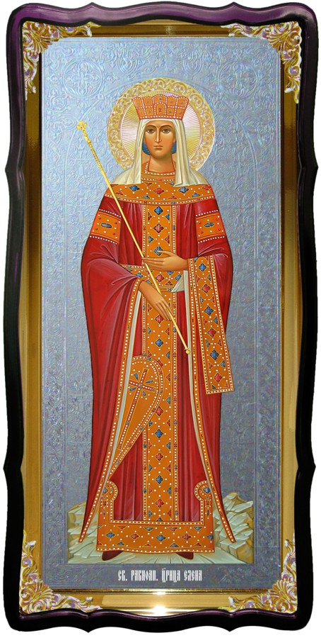 Икона с фоном под серебро Святая Елена в церковной лавке