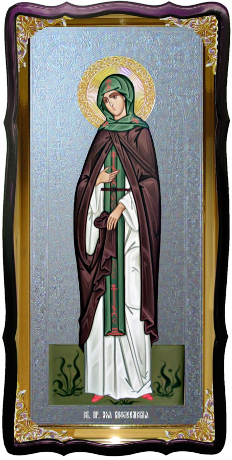 Икона с фоном под серебро Святая Зоя вифлеемская в церковной лавке