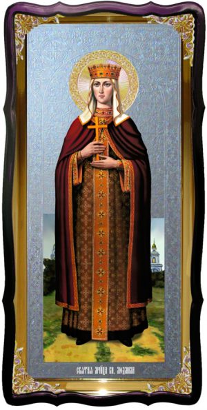 Икона большая под серебро Святая Людмила в церковной лавке
