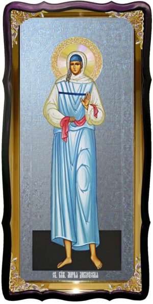 Икона с фоном под серебро Святая Мария дивеевская в православном магазине