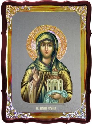 Икона с фоном под серебро Святая Ангелина Сербская  в церковной лавке