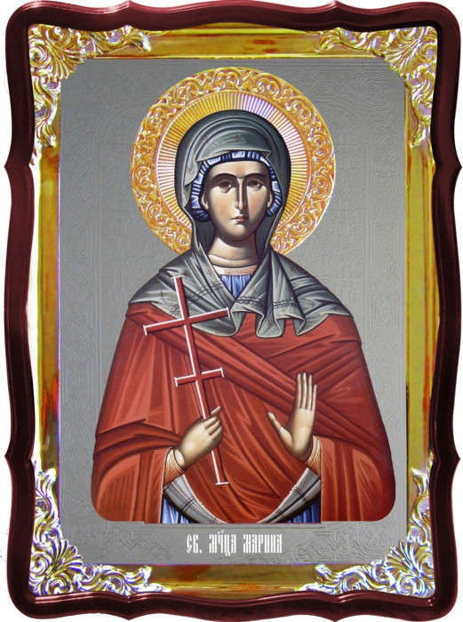 Икона под серебро Святая Марина  в церковной лавке