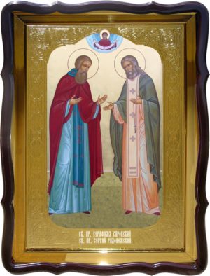 Церковная икона Святой Серафим и Сергий в магазине икон