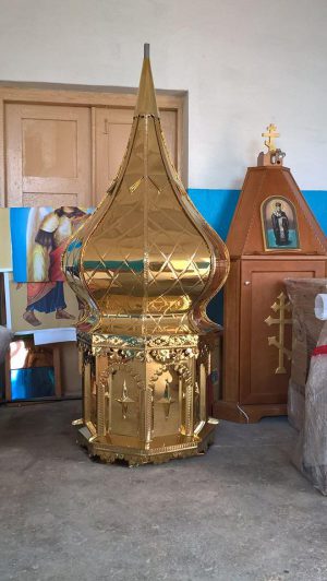 Церковный купол под золото из нитрид титана d/100cm