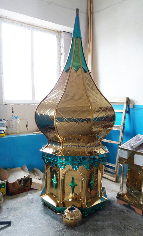 Купол для храма высотой 2.8 метра из булата d/120cm